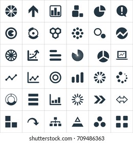 Vector Illustration Set Of Simple  Icons. Elements Hive, Lecture, Circle Diagram And Other Synonyms Plan, Honeycomb And Circular.