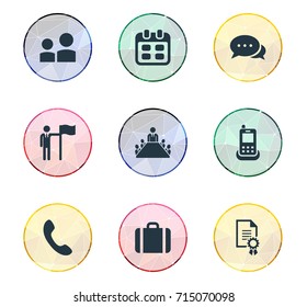 Vector Illustration Set Of Simple  Icons. Elements Leader, Award, Calling And Other Synonyms Call, Briefcase And Communication.