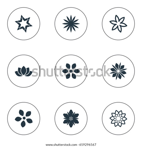 Vector Illustration Set Simple Icons Elements Stock Vector