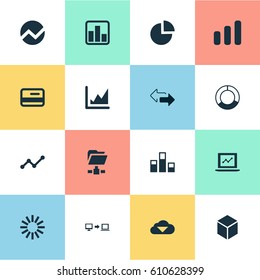 Vector Illustration Set Of Simple Information Icons. Elements Data, Economy, Double Arrow And Other Synonyms Growth, Growing Up And Spread.