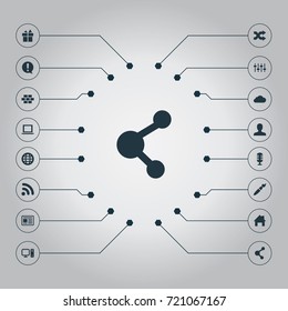 Vector Illustration Set Of Simple Interface Icons. Elements Important, Option, Publish And Other Synonyms Mix, Option And Tab.