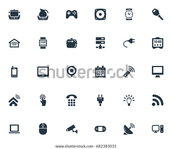 Vector Illustration Set Simple Internet Icons Stock Vector (Royalty ...