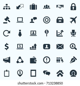 Vector Illustration Set Of Simple Job Icons. Elements Chatting, Human, Admin And Other Synonyms Unity, Search And Library.