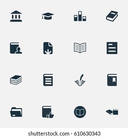 Vector Illustration Set Of Simple Knowledge Icons. Elements Cover, Documents, Stack And Other Synonyms Reader, Two And Information.