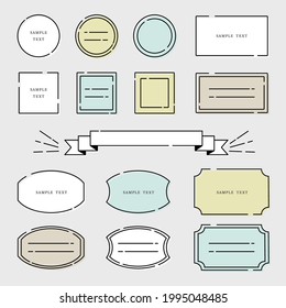 Vector illustration set of simple line style frames