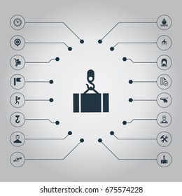 Vector Illustration Set Of Simple Logistics Icons. Elements Report, Road, Lifting And Other Synonyms World, Liner And Plane.