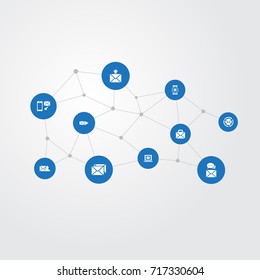 Vector Illustration Set Of Simple Mailing Icons. Elements Portfolio, Post Office, Specter And Other Synonyms Postal, Computer And Electronic.