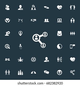 Vector Illustration Set Of Simple Mates Icons. Elements Message, Homosexual, Partner And Other Synonyms Leadership, Penguin And Person.