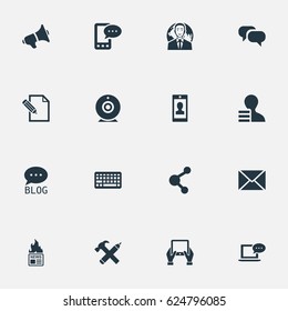 Vector Illustration Set Of Simple Newspaper Icons. Elements Repair, Post, Laptop And Other Synonyms Hot, Forum And Speech.