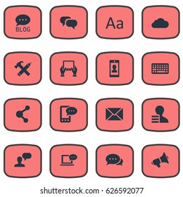 Vector Illustration Set Of Simple Newspaper Icons. Elements Argument, Post, Notepad And Other Synonyms Epistle, Smartphone And Keyboard.