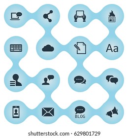 Vector Illustration Set Of Simple Newspaper Icons. Elements Notepad, Gain, Share And Other Synonyms Alphabet, Gossip And Debate.