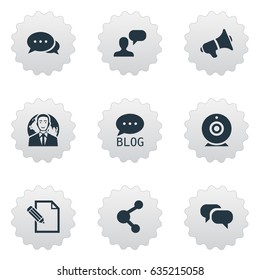 Vector Illustration Set Of Simple Newspaper Icons. Elements Site, Man Considering, Document And Other Synonyms Web, Pen And Man.