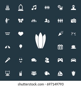 Vector Illustration Set Of Simple Party Icons. Elements Guest, Love, Bells And Other Synonyms Beer, Christmas And Parent.