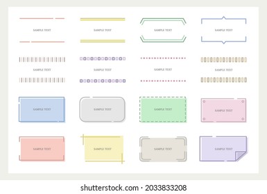 Conjunto de ilustraciones vectoriales de cuadros de color pastel simples