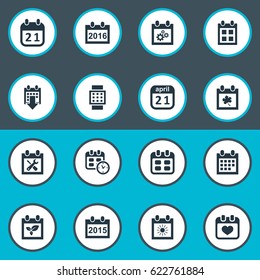 Vector Illustration Set Of Simple Plan Icons. Elements Event, Intelligent Hour, Renovation Tools And Other Synonyms Spring, Smart And Day.