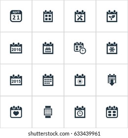 Vector Illustration Set Of Simple Plan Icons. Elements Heart, Renovation Tools, Plant And Other Synonyms Calendar, Deadline And Special.