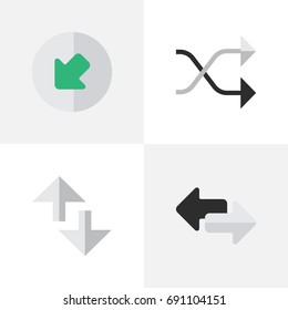 Vector Illustration Set Of Simple Pointer Icons. Elements Cursor, Import, Chaotically And Other Synonyms Loading, Chaotically And Internet.