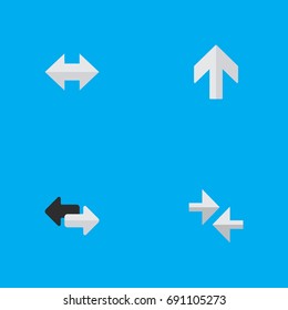 Vector Illustration Set Of Simple Pointer Icons. Elements Everyway, Upwards, Import And Other Synonyms Upward, Up And Import.