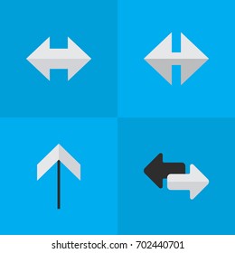 Vector Illustration Set Of Simple Pointer Icons. Elements Indicator, Up, Import And Other Synonyms Arrow, Up And Everyway.