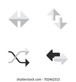 Vector Illustration Set Of Simple Pointer Icons. Elements Indicator, Import, Cursor And Other Synonyms Chaotically, Loading And Arrow.