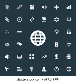 Vector Illustration Set Of Simple Practice Icons. Elements Payment, Light, Chatting And Other Synonyms Hour, Fastener And Hyperlink.