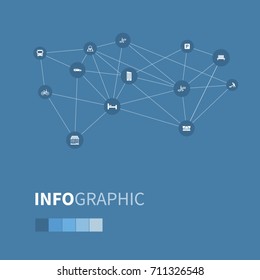 Vector Illustration Set Of Simple Public Icons. Elements Kiosk, Bed, Escalator And Other Synonyms Worker, Car And School.
