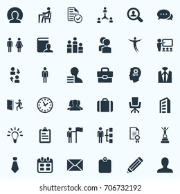 Vector Illustration Set Of Simple Resources Icons. Elements Conversation, Luggage, International Trade And Other Synonyms Cooperation, Eraser And Teamwork.
