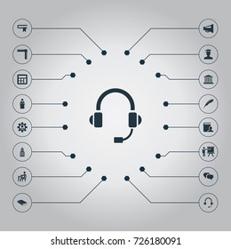 Vector Illustration Set Of Simple Seminar Icons. Elements Orator, Presentation, Team Leader And Other Synonyms Student, Building And Bubble.