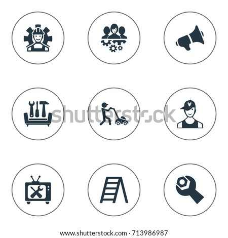 vector illustration set simple service icons stock vector royalty