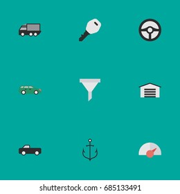 Vector Illustration Set Of Simple Shipping Icons. Elements Open, Truck, Speed And Other Synonyms Strainer, Lock And Automobile.