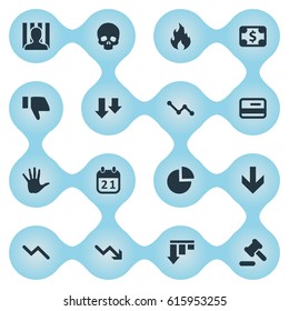 Vector Illustration Set Of Simple Situation Icons. Elements Agenda, Plastic Card, Bankroll And Other Synonyms Flame, Law And Reminder.
