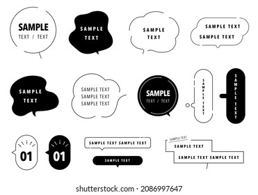 Vector illustration set of simple speech bubble material