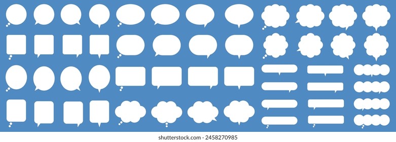 Vector illustration set of simple speech bubbles. Speech balloon, frame, frame, stylish, variation