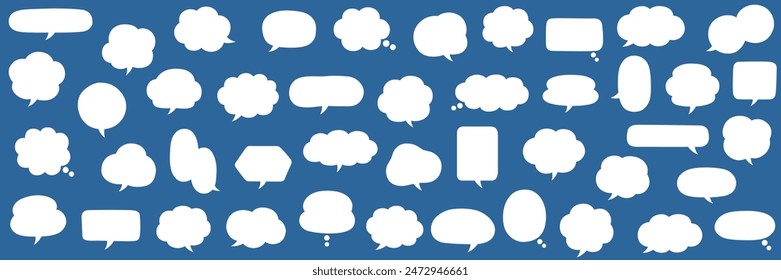 A vector illustration set of simple speech bubbles. Speech balloon, frames