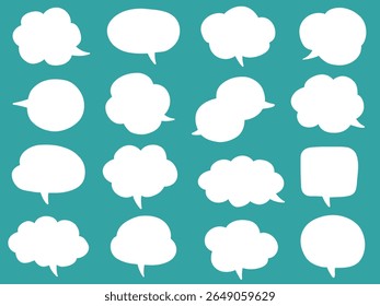 Um conjunto de ilustrações vetoriais de bolhas de fala simples. Balão de fala, quadros, elegante, solto