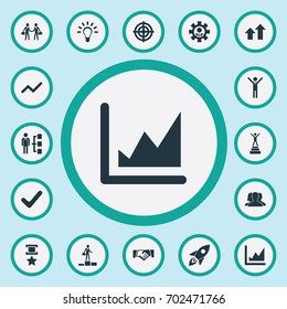 Vector Illustration Set Of Simple Success Icons. Elements Deal, Correct Sign, Victory And Other Synonyms Launch, Correct And Hero.