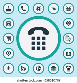 Vector Illustration Set Of Simple Systematization Icons. Elements Air Transport, Retail, Shopping Trolley And Other Synonyms Way, Worker And Lifting.