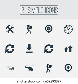 Vector Illustration Set Of Simple Systematization Icons. Elements Cycle, Interval, Bottom Side And Other Synonyms Mark, Renovation And Air.