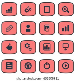 Vector Illustration Set Of Simple Teamwork Icons. Elements Analytics, Begin, Global Business And Other Synonyms Power, Member And Tag.