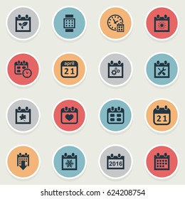Vector Illustration Set Of Simple Time Icons. Elements Heart, Remembrance, History And Other Synonyms Summer, Smart And Day.