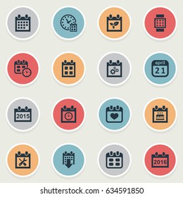 Vector Illustration Set Of Simple Time Icons. Elements Plant, Planner, Intelligent Hour And Other Synonyms Hour, Calendar And Clock.