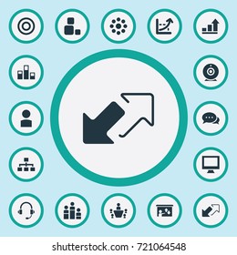 Vector Illustration Set Of Simple Training Icons. Elements Hierarchy, Increase, Coach And Other Synonyms Progress, Message And Presentation.