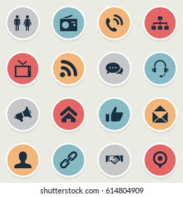 Vector Illustration Set Of Simple Transmission Icons. Elements Pin, Structure, Talking And Other Synonyms Radio, Structure And Wave.