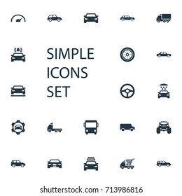 Vector Illustration Set Simple Transport Icons Stock Vector (Royalty ...