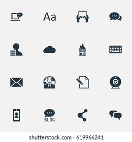 Vector Illustration Set Of Simple User Icons. Elements Notepad, Document, Gazette And Other Synonyms Pen, Notepad And Globe.