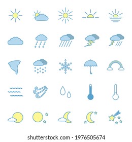 Vector illustration set of simple weather icons