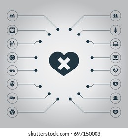 Vector Illustration Set Of Simple Wedding Icons. Elements Automobile, Wife, Communication And Other Synonyms Hearts, Screen And World.