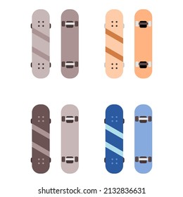 Vector illustration set of a skate board seen from above and below, perfect for sports advertising