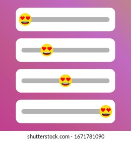 Vector illustration set of slider emoji for social networks