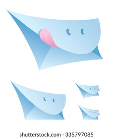 Vector illustration of a set of smiling envelopes. Can be easily colored and used in your design.